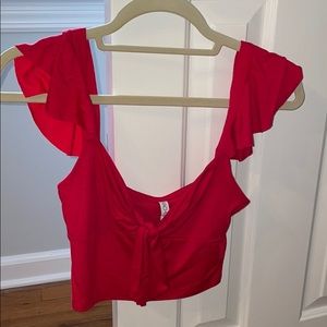 Red crop top